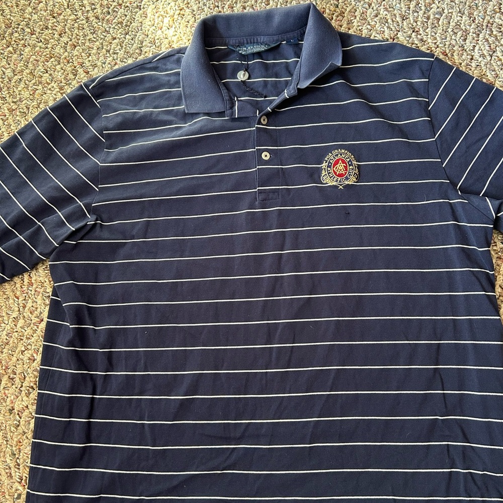 💚3/$25 Polo by Ralph Lauren Dark Blue Striped Shirt L